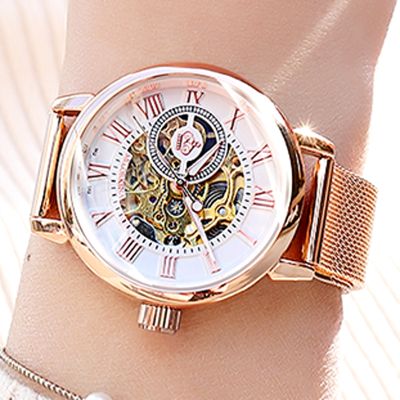 Montre Femme 2023 Top Brand ORKINA Luxury Fashion Mechanical Watches Rose Gold Ladies Skeleton Automatic Wrist Watches for Women