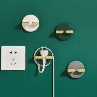 Plug-In Holder ที่เก็บสายไฟสติ๊กเกอร์ติดผนังคลิปเดสก์ท็อปสายเคเบิลเครือข่ายสายไฟ Finishing Hook Cable Management Desk
