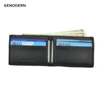 ZZOOI GENODERN RFID Genuine Leather Small Mini Wallet for Men Short Ultra-thin Male Purse Man Compact Wallets Dollar Price Purses