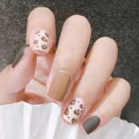 NEW 24PCS SET Fake nails wear pieces so Leopard skirt jumps