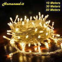 Homeneed-it 10M 30M 50M Led Fairy Light 8Modes Twinkle String Lights for Christmas Wedding Party Holiday Festival New Year Window Garden Tree Indoor Outdoor DIY Lighting Decoration Warm White Blue Multicolor