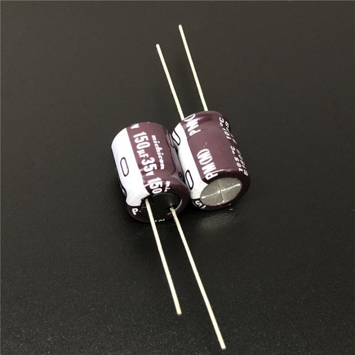 10pcs-100pcs-150uf-35v-nichicon-pm-series-10x12-5mm-35v150uf-low-impedance-aluminum-electrolytic-capacitor
