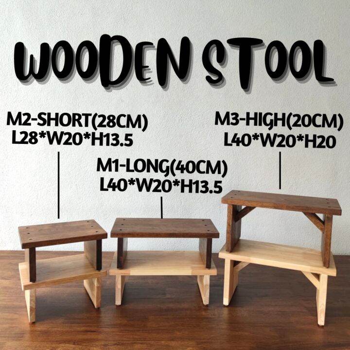Wooden Stool Kerusi kecil Kerusi camping Bangku kayu Solid wood camping