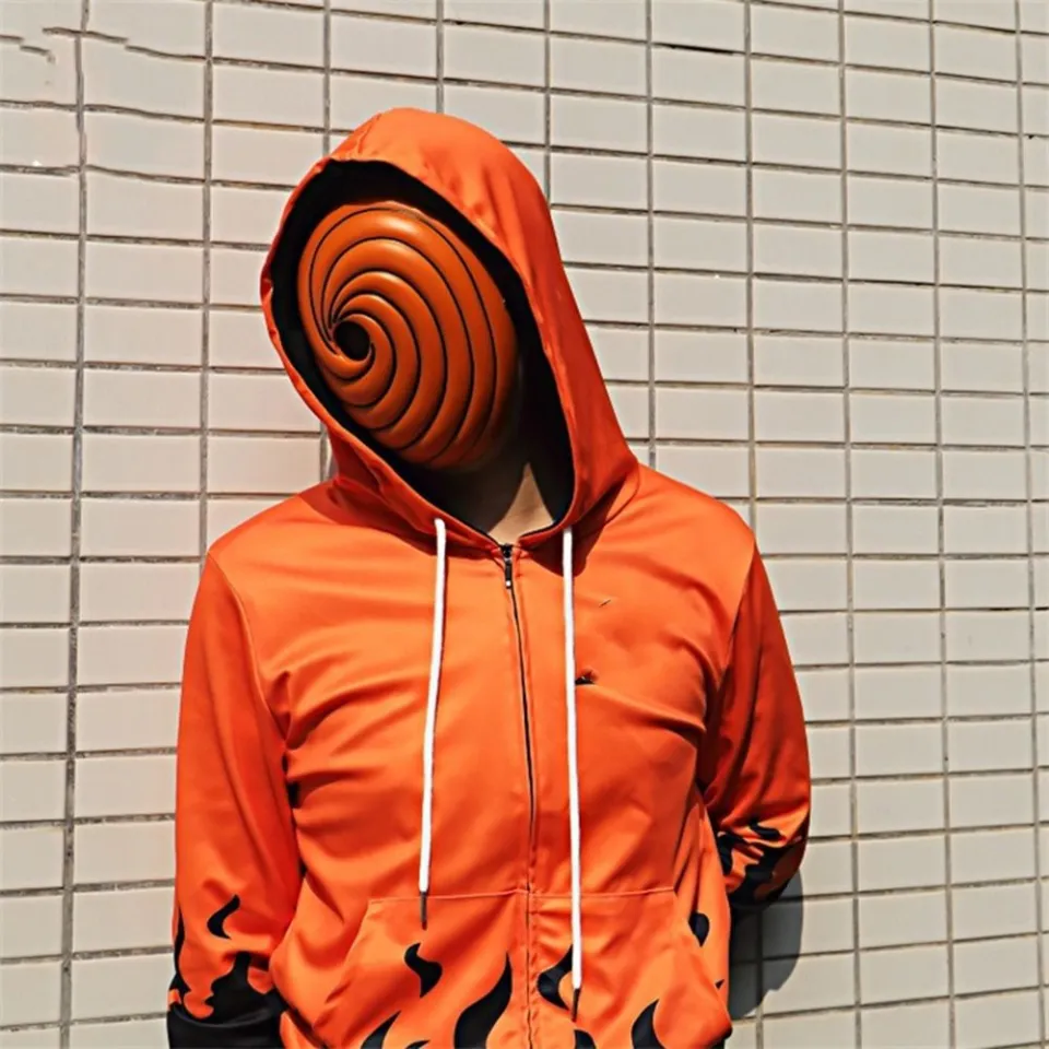 Anime Akatsuki Ninja Tobi Obito Madara Uchiha Cosplay Traje Acessório  Máscara para Halloween X0803