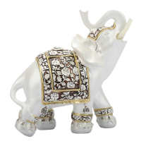 Chinese Traditional Feng Shui Lucky Elephant Statue Resin Wealth Animal Sculpture Elephant Figurine Ornament Home Decoration