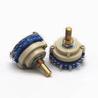 、’】- Sealed Rotary Wave Band Switch 2*4 2-Layer 4-Gear Solid Copper Round Handle Duplex Common Pin  1PC