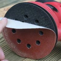 5 Inch Red Sandpaper Round Shape Sanding Discs Hook Loop Sanding Paper 8 Hole Sander Polishing Pad Rotary Tool Accesso For Stone Cleaning Tools