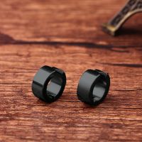 【YF】 1 Pairs Geometric Punk Rock Black Titanium Sterling Steeling Ear Cuff Rings Clip On Earrings Minimalist Fashion Jewelry 2018