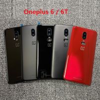 ฝาครอบ Oneplus6ใหม่สำหรับฝาหลังปิดโทรศัพท์กระจก Oneplus 6 6T อะไหล่เคสด้านหลังหลังประตูพร้อมกล้อง + โลโก้