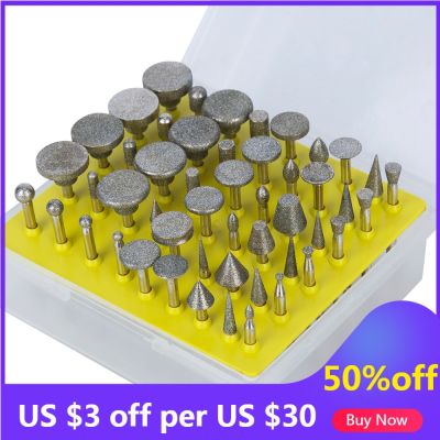 【VV】 50Pcs 1/8 quot;Shank Coated Grinding Lapidary Burr Set Tools Abrasive