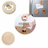 ✒﹊ 10PCS Blank DIY Wooden Round Shape Bottle Opener Coaster Fridge Magnet Decoration Beer Bottle Opener