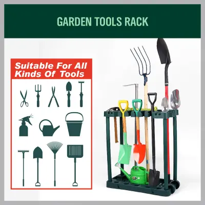 Garden Tools Storage Rack Suitable For All Kinds Of Tools Can Holds 40 Tools Green