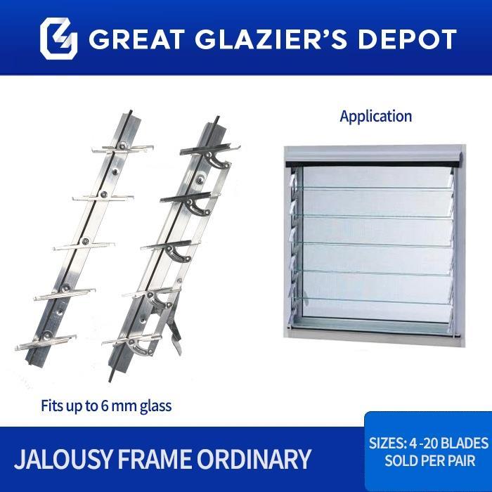 Jalousie Frame Ordinary 11 Blades 16 Blades for Louver Window 1 Pair