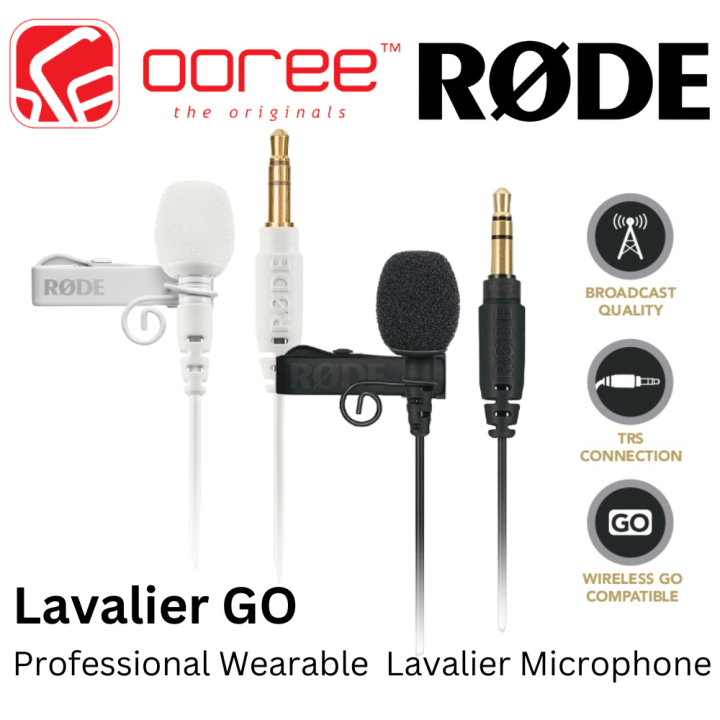 RODE LAVALIER GO PROFESSIONAL WEARABLE LAVALIER LAPEL MICROPHONE WITH ...