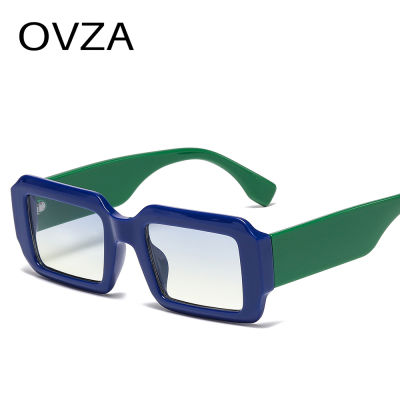 แว่นกันแดดแฟชั่นกรอบสองสีทรงสี่เหลี่ยมสำหรับผู้หญิงจากร้าน OVZA S1187