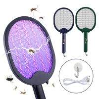 3000V Electric Mosquito Swatter Killer Mosquito Racket Trap With UV Light USB Rechargeable Insect Bug Fly Zapper Pest Repeller