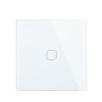 Minitiger EU Standard Luxury White Crystal Glass Switch Wall Light Touch Switch 1 Gang 1 Way Touch Switch