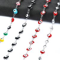 【DT】hot！ Width 6MM Evil Necklace Bead Color Chain Choker Jewelry Accessories