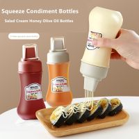 Condiment Squeeze Bottles With Nozzles Plastic Ketchup Mustard Hot Sauces Olive Oil Bottles Kitchen Condiment Tools Accessories