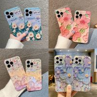 【Small M trend phone case】 สีฟ้าเคสโทรศัพท์ภาพดอกไม้