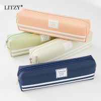 Colorful Zipper Pencil Case Bags Creative Korea Canvas Pen Box Pouch Case for Girls Boys School Office Stationary Supplies Pencil Cases Boxes