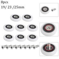 ▽▣☃ 8Pcs Shower Door Rollers Bath Cabinet Wheels Roller Sliding Door Pulley Bearing Wheel Runners Replacement19/23/25mm