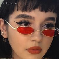 Retro Small Oval Sunglasses Ladies Retro Brand Design Black Red Metallic Sunglasses for Female Fashion Designers sunglasses men