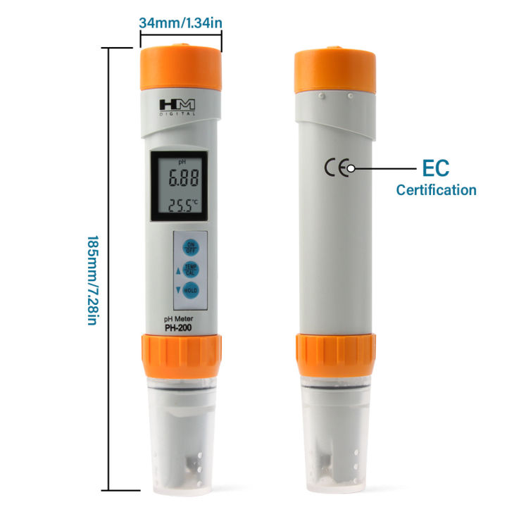 hm-ph-200ดิจิตอลเครื่องวัดค่าพีเอชของน้ำ-atc-พร้อมการสอบเทียบการอ่าน-0-02แม่นยำเครื่องทดสอบน้ำดื่มสำหรับไฮโดรโปนิกสระเคมีการจัดเก็บแบบเปียก