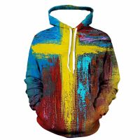 3D Cross Graphic Print Long Sleeve Hooded Hoodies For Men Boy Sports Hip Hop Sweatshirts Clothing Casual Autumn Apparel Coat