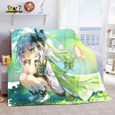 （in stock）Genshin Impact Nahida Throwing Blanket Flannel Soft Kawaii Cute Cartoon Nahida Genshin Autumn Animation Travel Blanket（Can send pictures for customization）