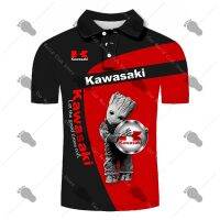 Kawasaki Motocross Short Sleeve Printed Logo T-shirt High Quality Harajuku Sportswear Oversized Polo Fashion 3D Printed cool Top