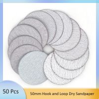 50PCS 2 Inch 50mm Sanding Discs Hook and Loop White Dry Grinding Sandpaper 60 to 10000 Grit Automotive Polishing for Rotary Tool Power Sanders