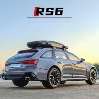 1/24โมเดลรถ Audi RS6 Avant Station Wagon Mobil Aloi Diecast Mainan Logam Kendaraan Mobil Simulasi Suara Dan Cahaya Hadiah Mainan Anak-Anak