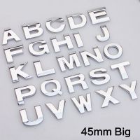 Hot New 1Pc 45mm Silver black Metal DIY 3D Alphabet Letter Car Auto Motor Bike Sticker Decal Emblem Badge Car Stickers