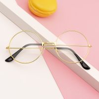 New Men Woman Retro Round Glasses Transparent Metal Eyeglass Frame Eyeglasses Goggle