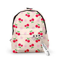 Fruits Cherry pineapple strawberry School Bags Notebook Backpacks BoysGirls 3D Oxford Waterproof Key Chain Small Travel Bags