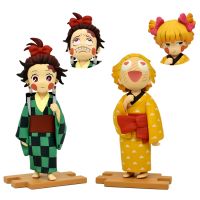 Anime GK Figure Demon Slayer Agatsuma Zenitsu Kamado Tanjirou Cute Toys Collectible Model PVC Doll