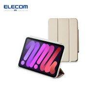 เคส iPad ELECOM รุ่น6th Mini6 (2021) เคสหลับอัตโนมัติน้ำหนักเบาบางพิเศษตั้งได้แบบสามพับปลุกอัตโนมัติจับคู่ดินสอ Apple ชาร์จที่เก็บ TBWA21SWVCFBE สีเบจใสด้านหลัง