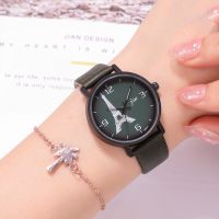 JW fashion ladies watch Korean version of simple quartz belt black shell iron tower casual wrist