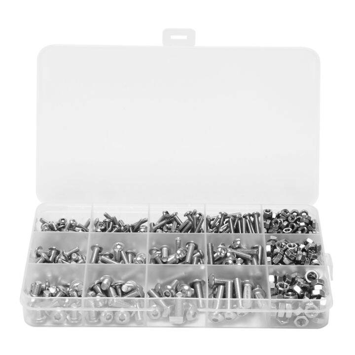 Screw and Nut Kit,Machine Screw and Nut Kit, 500 Pcs M3 M4 M5 Stainless