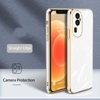 OPPO Reno 10 10Pro 10 Pro + Plus 5G เคสโทรศัพท์ใหม่หรูหราขอบตรงด้วยไฟฟ้าเคสป้องกันกล้องกันกระแทกฝาหลังสิ่งสกปรก