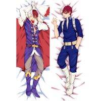 60x180cm อะนิเมะ My Hero Academy Midoriya Izuku Todoroki Shoto  กรณีสองด้านเตียงพิมพ์ 3D กอดปลอกหมอนร่างกาย