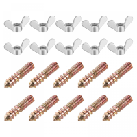 M6 Wing Nuts, Wing Nut, Silver Tone, 20 Pieces &amp; M6X30mm Hanger Bolt, Double Headed Screw, 20 Pieces Easy Install