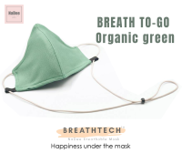 หน้ากากผ้าเย็น ฺBreath tech นุ่มสบาย หายใจสะดวกใหม่! BREATH TO-GO สีเขียว-เเชมเปญ