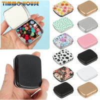[Timmo House]Mini Metal Hinged Tin Box with Lid Rectangular Container Portable Small Storage Container Kit Candy Pill Cases for Home Organizer
