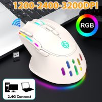 ZZOOI Upgrade 2.4G Wireless Mouse RGB Light Honeycomb Gaming Mouse Rechargeable USB Desktop PC Computers Mouse Laptop Mice Gamer