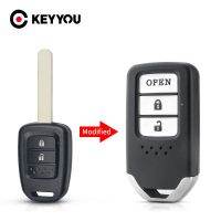 [More Suitable] KEYYOU สำหรับ Honda 2/3ปุ่มดัดแปลงพับ Remote Car Key Case สำหรับ Honda FIT XRV VEZEL CITY JAZZ CIVIC HRV Key Fob