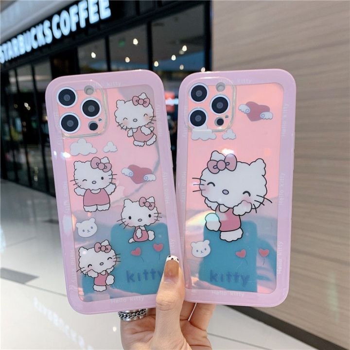 16-digits-เคสโทรศัพท์-hello-kitty-สำหรับ-iphone-7-8p-x-xr-xs-xsmax-11-12pro-โทรศัพท์น่ารักการ์ตูนไล่โทนสีเคสสี