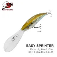 ♣ ESFISHING Top Quality Hard Bait 90mm 16g Easy Sprinter Dive Depth 0-7.5m long casting Minnow Wobbler Bass Pike