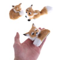 ♕✎ 1Pcs Small Simulation Fox Toy Stuffed Plush Toys Mini Squatting Fox Model Home Decoration Wedding Birthday Gift